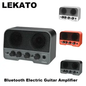 LEKATO JA02-II Mini Guitar Amp, Rechargeable Amplifier Electric Guitar 5W, Clean and Overdrive, Bluetooth Guitar Amp Portable Guitar Amp for Daily Practice
