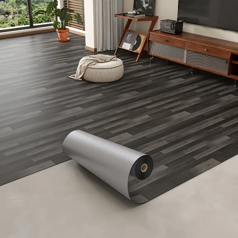 Wood Grain Peel-and-Stick PVC Material Flooring Stickers - Brick Pattern Faux Tile Vinyl Wrap Film, Pre-Pasted Waterproof Water Resistant Removable Modern Flooring, Sticker Deco for Living Room, Bedroom, Flooring Peel And Stick Waterproof, Renter Friendly