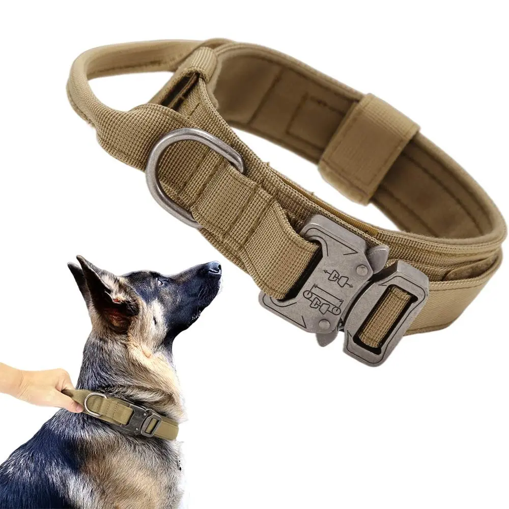 Heavy Duty Tactical Dog Collar - Adjustable Nylon Collar with Control Handle & Training Leash, Ideal for Outdoor Walking & Canine Behavior Aids  large-sized dog Accessories