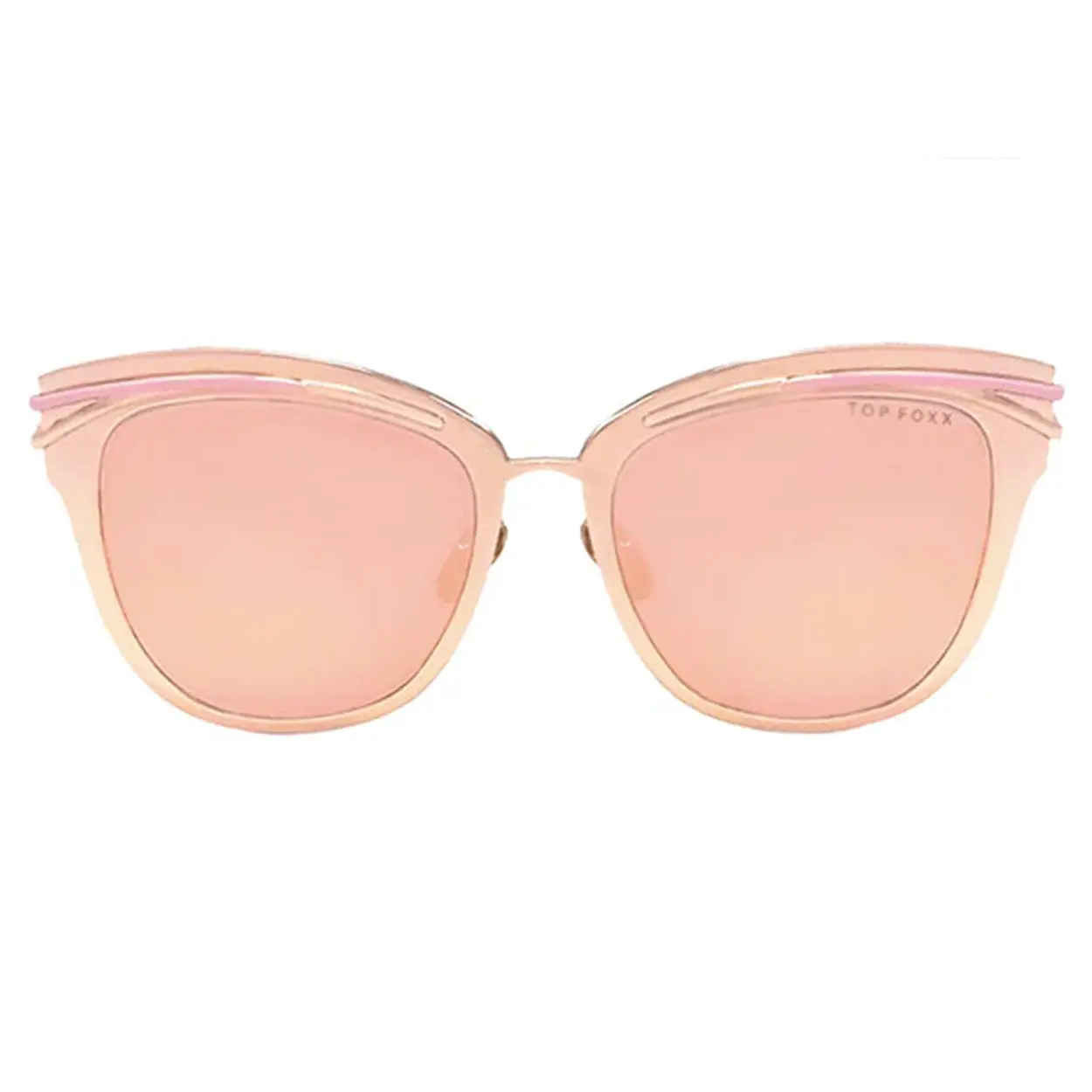 Candy Rose Gold Trendy Beach Eyewear Modern Trendy Sunglasses Square Wrap Around w/ UV 400 Protection