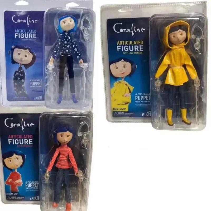 Coraline V3 18cm Articulated Figure Collectible Action Figure Poseable Puppet Horror Movie Model Toy Desktop Ornament Anime Gift