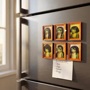 Artistic Frog Refrigerator Magnets Fridge Magnet Set of 6, Kitchen Office Storage Cabinet Decor, Creative Home Gift, Non-Toxic Safe Design