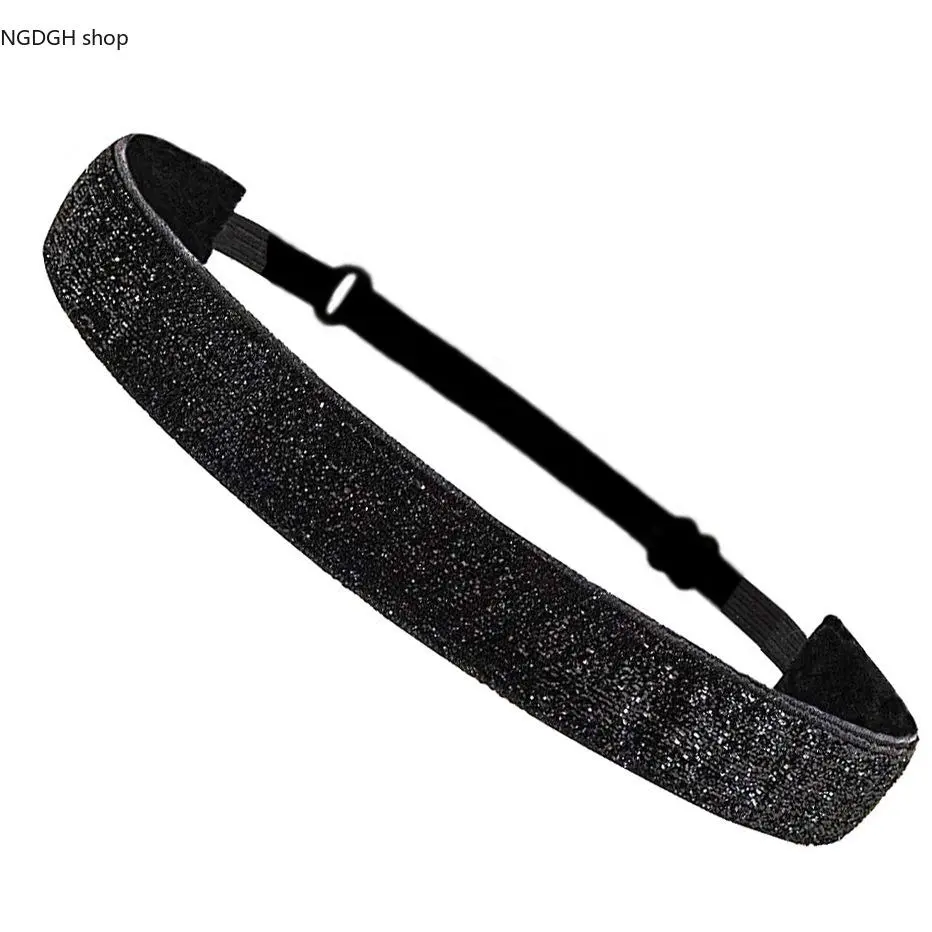 Glitter Wide Hair Headband for Women, Glamorous Non-Slip Band with a Comfortable Adjustable Fit for Parties & Festivals, Wide Headbands, Stretchy Headbands