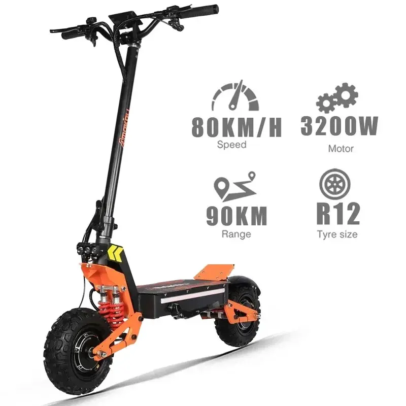 X5 High Performance App Controlled Electric Scooter, 6000W Dual Motor, 12-inch Off-road Tyres, 60V-35AH, 80KM/H Max Speed, 90KM Range, Hydraulic Brake, Portable Folding for High-Speed Commuting, App Controlled Scooter, High Performance Scooters