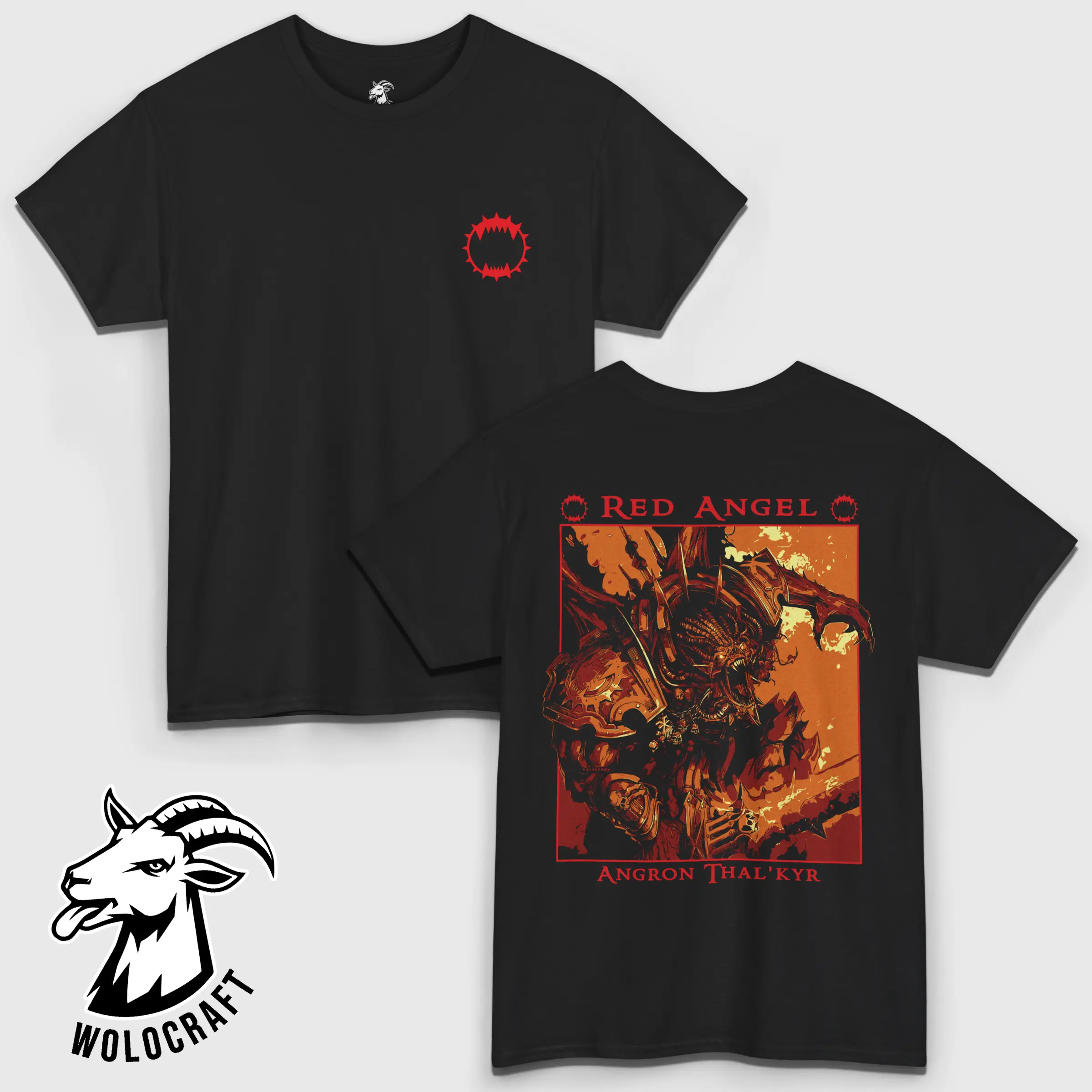 Red Angel Angron T-Shirt | World Eaters Primarch | Wargame Khorne Chaos | Grimdark Sci-Fi Shirt | Unisex Gaming Tee | 40K Fan Apparel