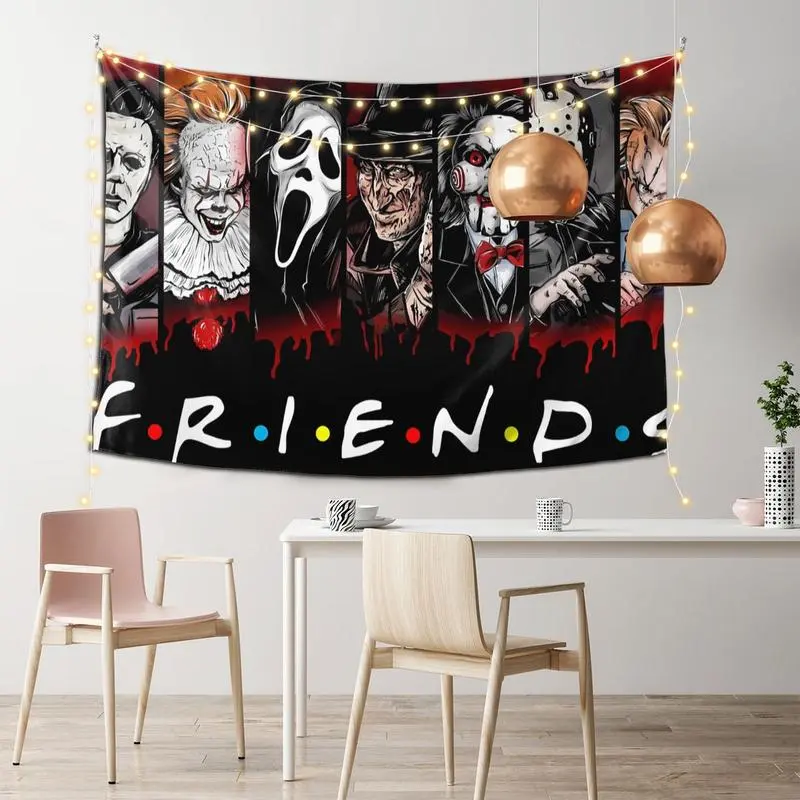 Ghost face screams, this is my horror movie tapestry, perfect for this scary season, wall decor flags 30*40, 30X40 In, Horror Faces, Indoor, One-Piece