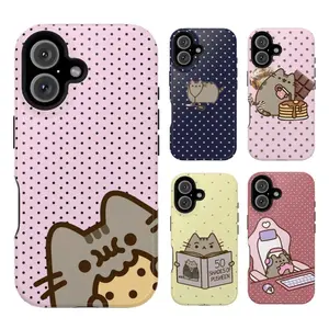 Pusheen Polka Dot Cat Phone Case, Compatible with iPhone 17/16/15/14/13/