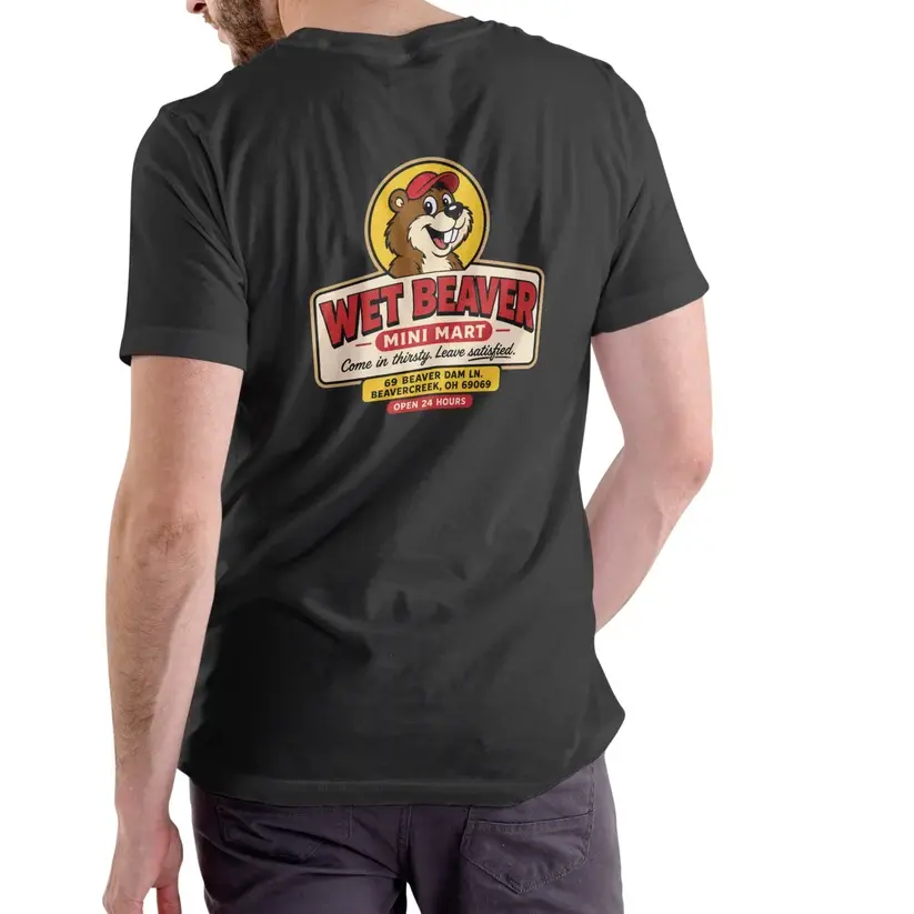 Wet Beaver Mini Mart Funny T-Shirt, Humorous Graphic Tee, Funny Animal Shirt, Casual Unisex Top, Novelty Gift