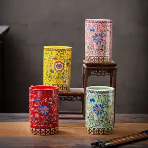 Ceramic Pen Holder, Convenient Storage for Study Desk & Dining Table, Household Items Organizer, Durable Design for Home Use