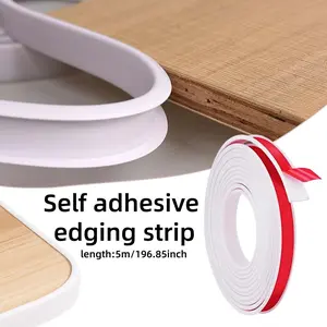 5-meter/196.85-inch U-shape Edges Banding, Flexible TPE Corner Guard for Shelves, Peel Off Adhesive Flexible Edges Band Material, Easy To Install, Modern Furniture Accessory, Corner Protectors