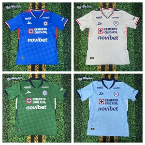 2526 Mexico League  Cruz Azul Home Blue Away White Short Sleeve Top Green Football Jerseys LIGAMX Fan Edition