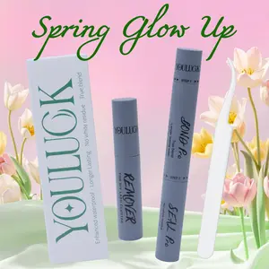 YOULUCK Waterproof Bond & Seal & Remover Manga Lashes for Girls Ultra-Thin Invisible Band Long-Lasting DIY Eyelash Extensions False Eyelashes Flawless Makeup