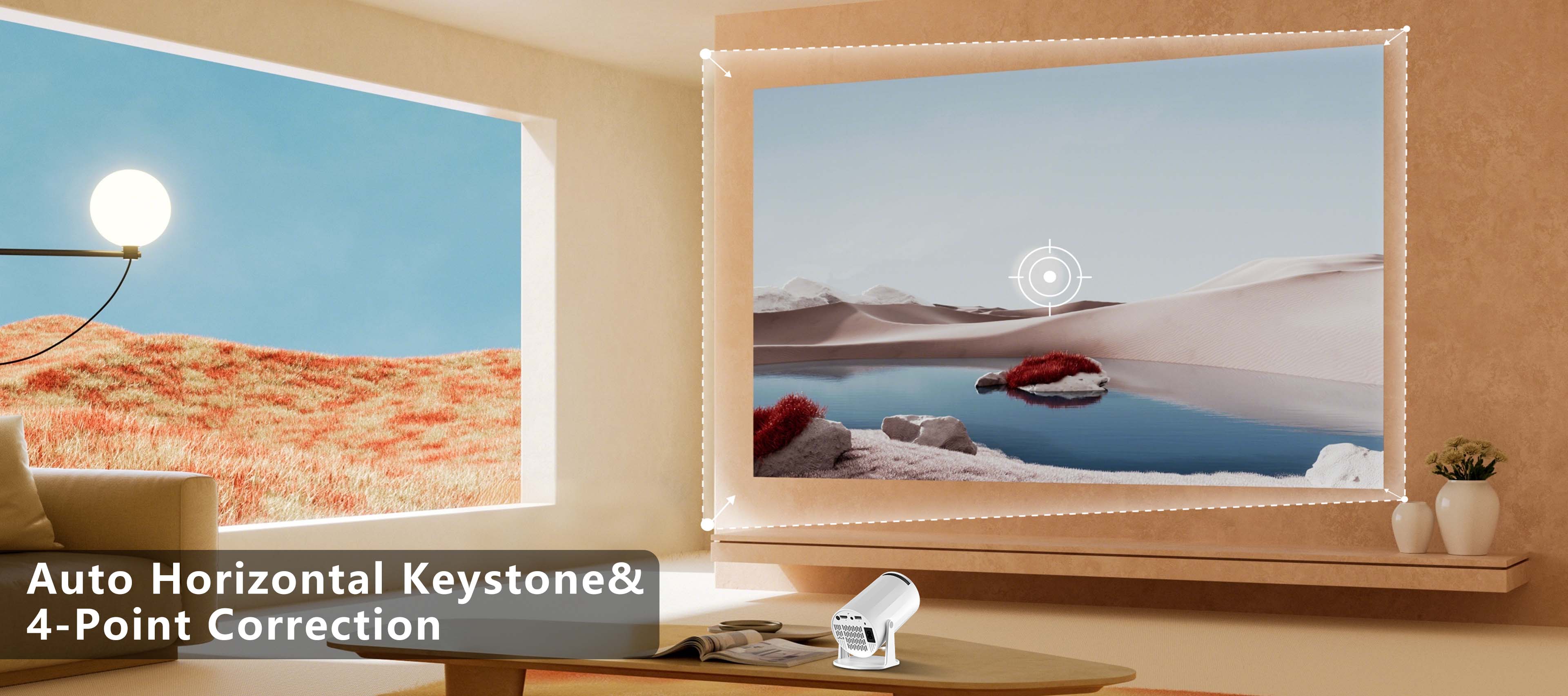 XBJ Mini projector, with Android system built in, equipped with Wifi and Bluetooth functions, supporting keystone correction and 4K decoding, 180-degree rotation, short-throw projector. For home/outdoor use BLACK FRIDAY