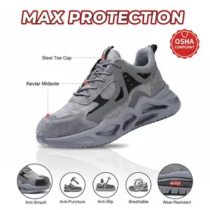 Slip-Resistant Women's Work Boots Steel Toe Safety Puncture Proof Breathable Lightweight Shoes All-Day Comfort Industrial Construction Footwear Protective Utility Sneakers for Lady Outdoor Safety