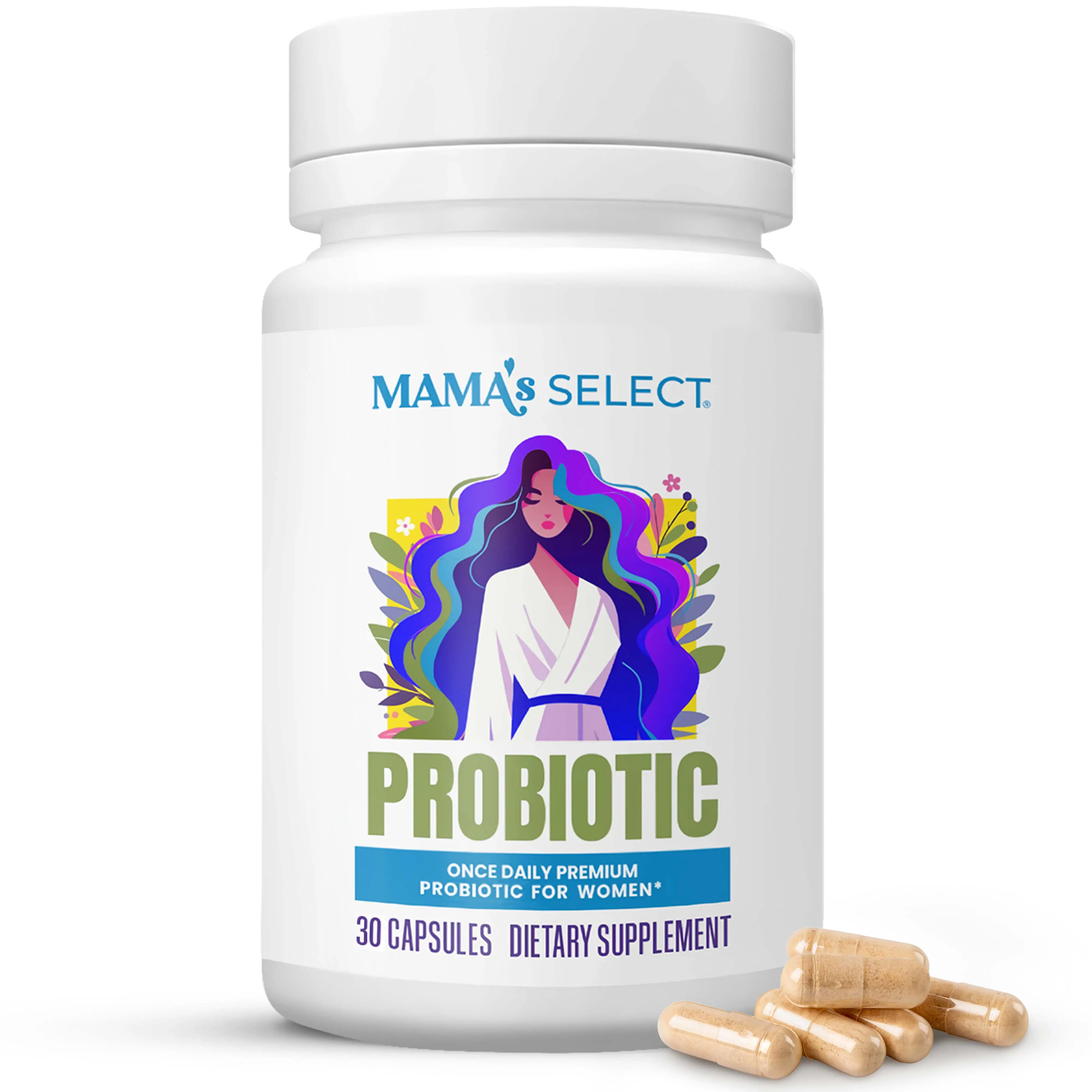 Mama's Select Pregnant Women's Probiotic Dietary Supplement - 30 Unflavored Vegetarian Capsules, Probiotic Lactation Support, Digestion, Morning Sickness Relief & Baby Microbiome Care (Pregnancy & Postnatal), Probiotic Lactation Supplement, Unflavored Lac