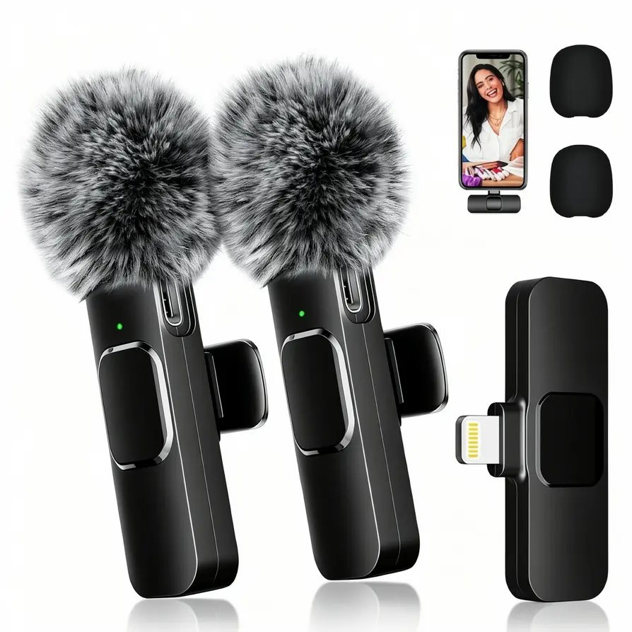 Mini Wireless Lavalier Microphone for iPhone Android, USB-C Clip-On Lapel Mic, Plug & Play Portable Wireless Microphone for TikTok, Vlogging, Video Recording & Live Streaming