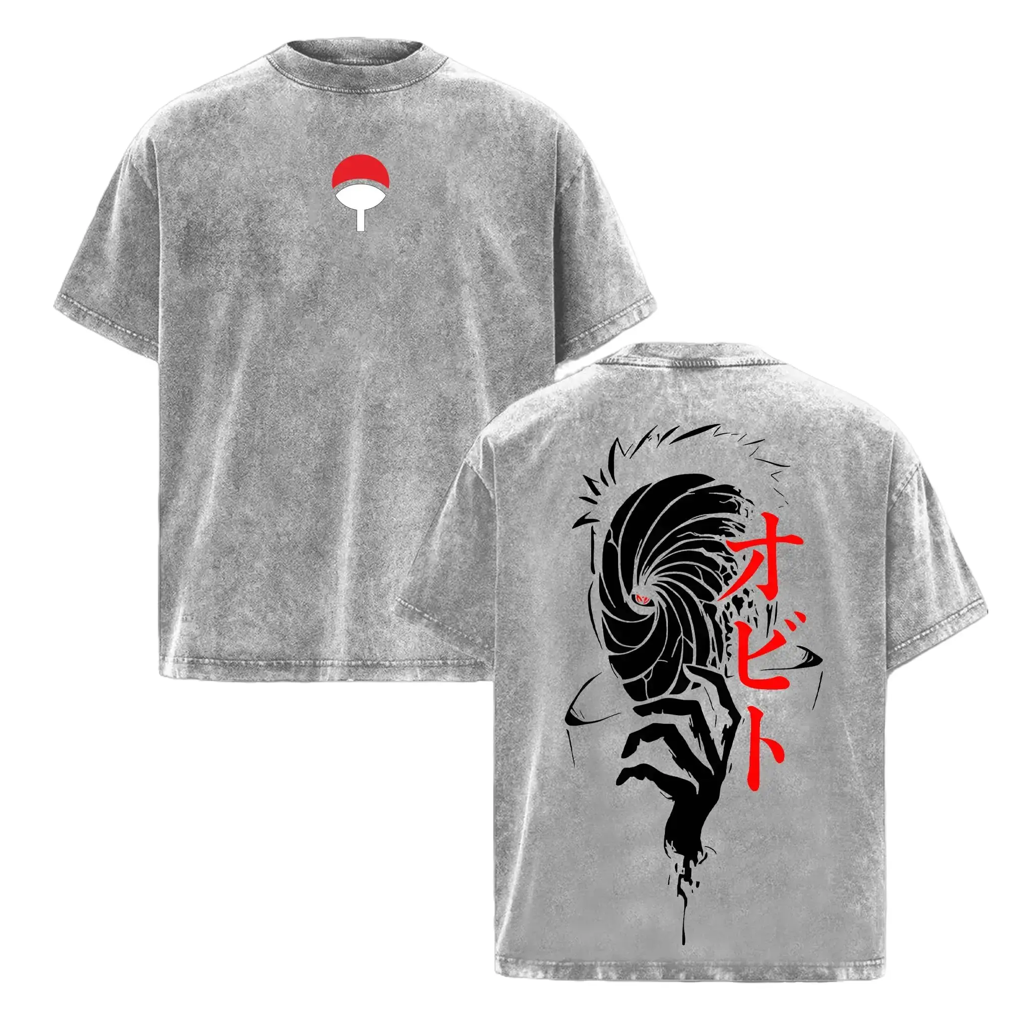 Obito Uchihaa Washed Tee – Unisex Oversize Anime T-Shirt