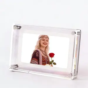 7 Inch Digital Picture Frame with Auto-Rotate 8GB 1500mAh Battery 1920x1080 Resolution Acrylic Video Frame for Albums Live Reactions Valentine's Day Gift