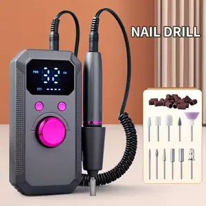 Electric Nail Drill Set with USB Charging, 32 Adjustable Speeds, Portable Pedicure Tool, Includes File and Pusher, Home Beauty Salon Use