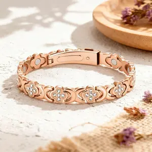 Pure Copper Magnetic Bracelet for Women, Minimalist Stackable Stretch Bangle with 3500 Gauss Magnets, Elastic Fashion Jewelry, Elastic Bracelets, Fashion Bracelet