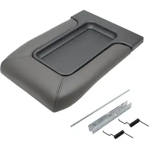 Center Console Lid Replacement Kit for 1999 2000 2001 2002 2003 2004 2005 2006 2007 Silverado/Avalanche/Suburban/Sierra/Yukon Replaces Number 19127364, 19127365, 19127366 (Dark Gray)