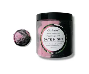 Cocomango Beauty Bar DATE NIGHT Whipped Body Scrub with Activated Charcoal, Coffee Butter, Vitamin E Oil, Sweet Almond Oil