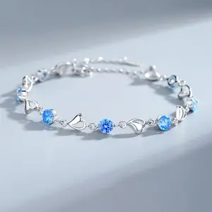Heart of the Ocean Blue Crystal Bracelet with Heart Motif and Vibrant Blue Crystals for Everyday Wear and Special Occasions