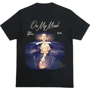 On My Mind T-Shirt Kpop Rose Alex Warren Cotton Fabric Crew Neck Short Sleeve Washed Vintage Streetwear Trendy Top - For Men For Women