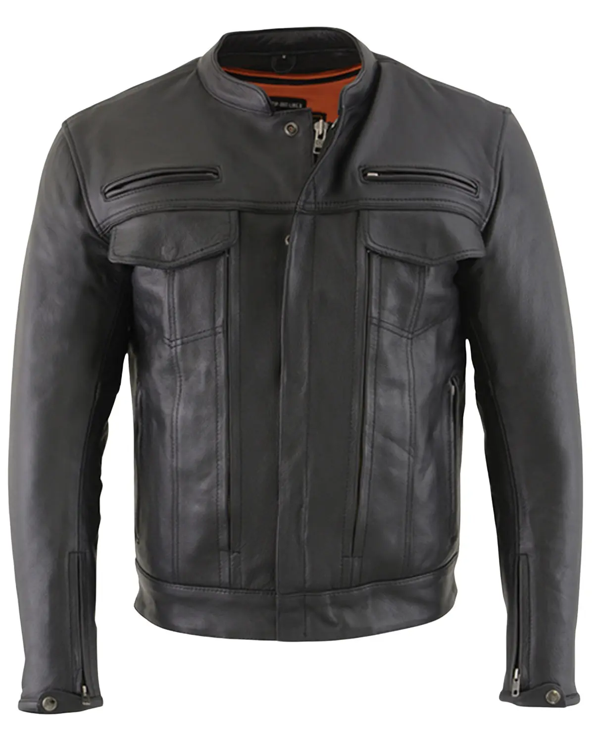 Milwaukee Leather Men's Men'S Vented Scooter Zip-Front Cooltec Jacket - Mlm1506