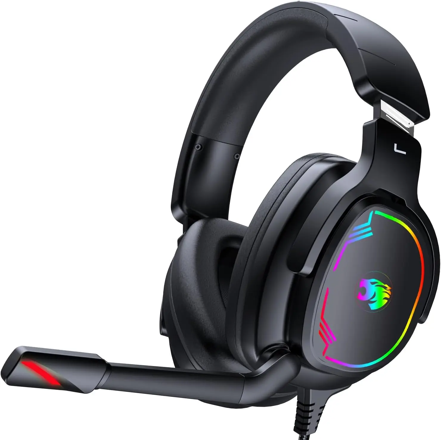 Gaming Headset for PC/PS4/PS5/ One/, Stereo Surround Sound Gaming Headphones with Noise Canceling Flexible Mic, Computer Headset with 3.5mm Jack(Black)