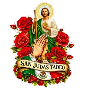 San Judas Tadeo 8" (20cm) Large Premium Vinyl Sticker Waterproof UV Resistant for Car or Large Flat Surface Free Bonus Stickers