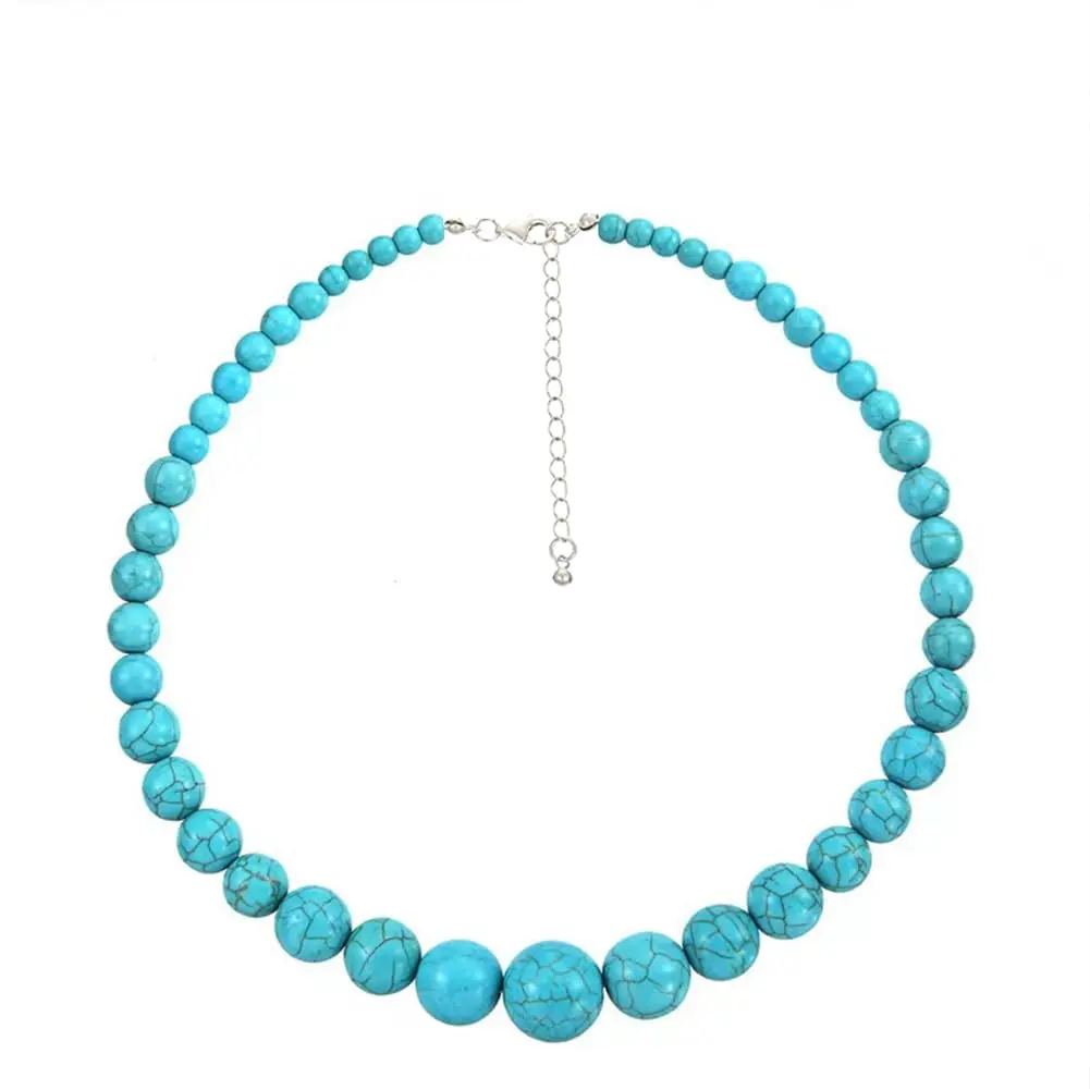 925 Sterling Silver Genuine Turquoise Necklace, Handmade Western Statement Choker with Chunky Ball Beads, Hypoallergenic Unisex Jewelry for Women Men, Handmade Craftsmanship