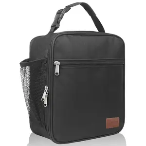 Nifogo Lunch Box for Men & Women Durable Lunch Bag for Adults Reusable Small Lunchbox Black