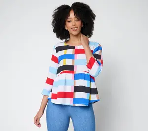 Airee by Aimee Kestenberg A-Line Top with Flounce Hem