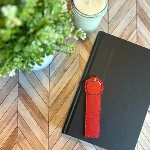 Red Apple Embroidered Bookmark