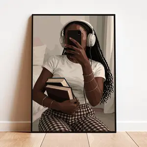 Black Art Print, Black Woman Art, Atomic Habits Art, Black Woman Wall Art, Black Woman Art, Black Fashion Art, Black Girl Wall Art, Nerd Art, Room Decor, Unframed