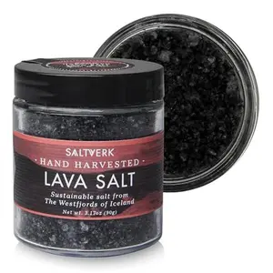 Saltverk Lava Sea Salt -Gourmet, Icelandic, Hand Harvested and Sustainably Made - 3.17 Oz Jar