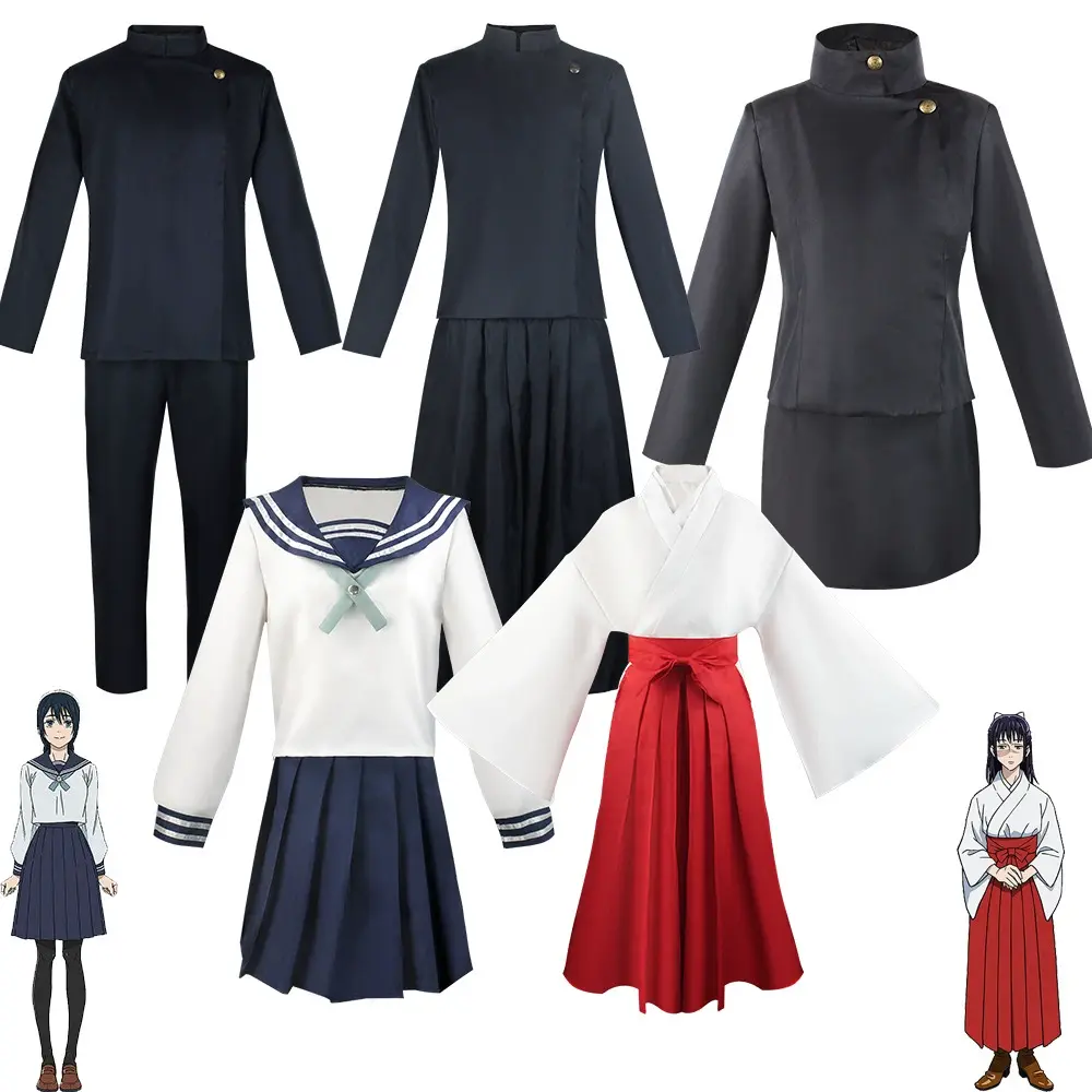 Cosplay Clothes for Women, Traditional Jujutsu Kaisen Japanese School Uniform or Miko Kimono Outfit, Complete Set for a Full Anime Look for Halloween & Conventions, Piece, Women's Clothes
