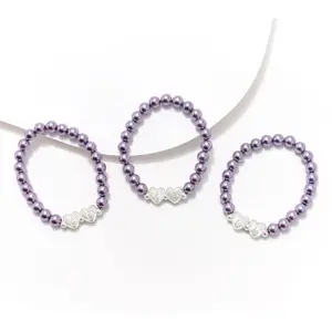 Faithful Heart 3-pc Pearl Bracelets with Angel Wings by Valerie