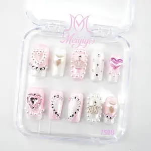 .DP.7508.Pink sweet wearable nails