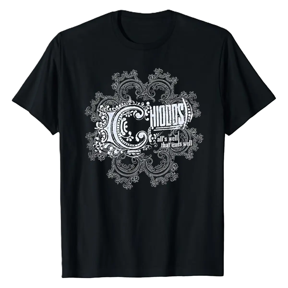 NEW Chiodos All S Well That Ends Well Tour Logo Black T-Shirt, Rock Hip Hop Sport Style Tee, Menswear Top
