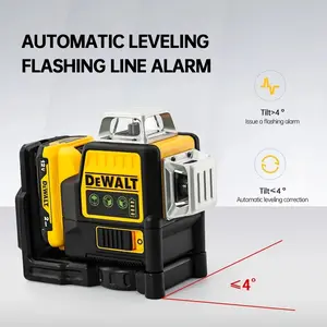 2026  DW089LG 3 Sides*360 Degree Vertical 12V Lithium Battery 12 Lines Laser Level Horizontal Green Meter Outdoor TOOL
