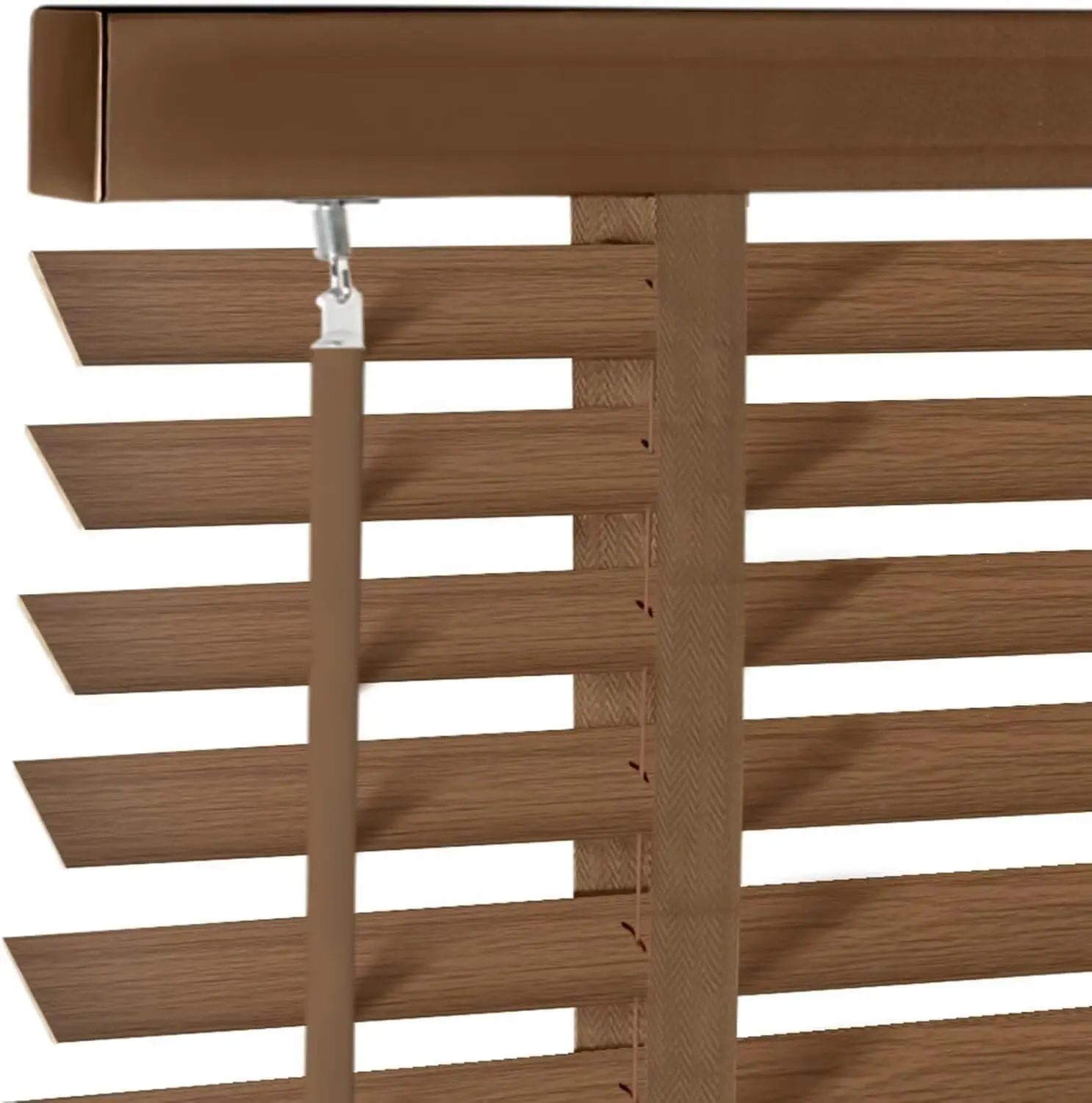 2" Cordless Solid Wood Blinds for Indoor Window 21.5" W x 36" H Real Wooden Blackout Blinds Horizontal Shutters Easy to Install for Home Interior Windows Walnut