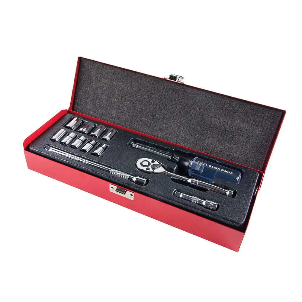 Klein Tools 65500 1/4-Inch Drive Socket Wrench Set, 13-Piece