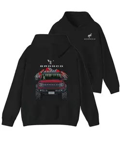 Ford Bronco Built Wild Mens Mountain Truck T-Shirt & Hoodie 2 Sided 100% Cotton Classic Fit Unisex Soft Comfy