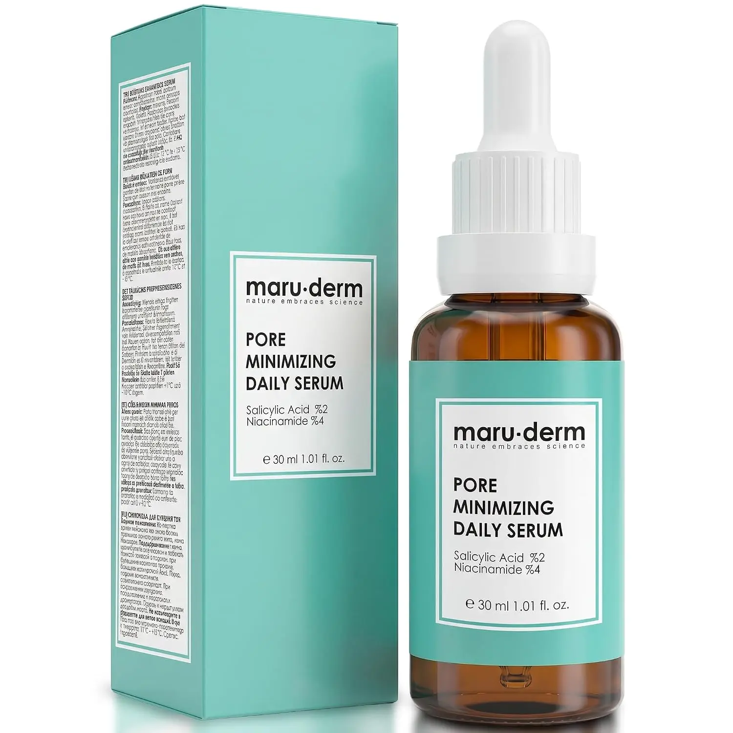 Maruderm Pore-Minimizing Daily Serum – Salicylic Acid (BHA) Face Serum with Niacinamide & Peptides, Blackhead Cleanser for Exfoliating, Oil Control & Smoothing Skin Care for Oily & Acne Prone Skin