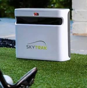SkyTrak+ Launch Monitor and Golf Simulator - Tour-Level Golf Analysis with Dual Doppler Radar, Enhanced Camera, Real-time Gameplay Simulation, Wi-Fi, USB-C Charging