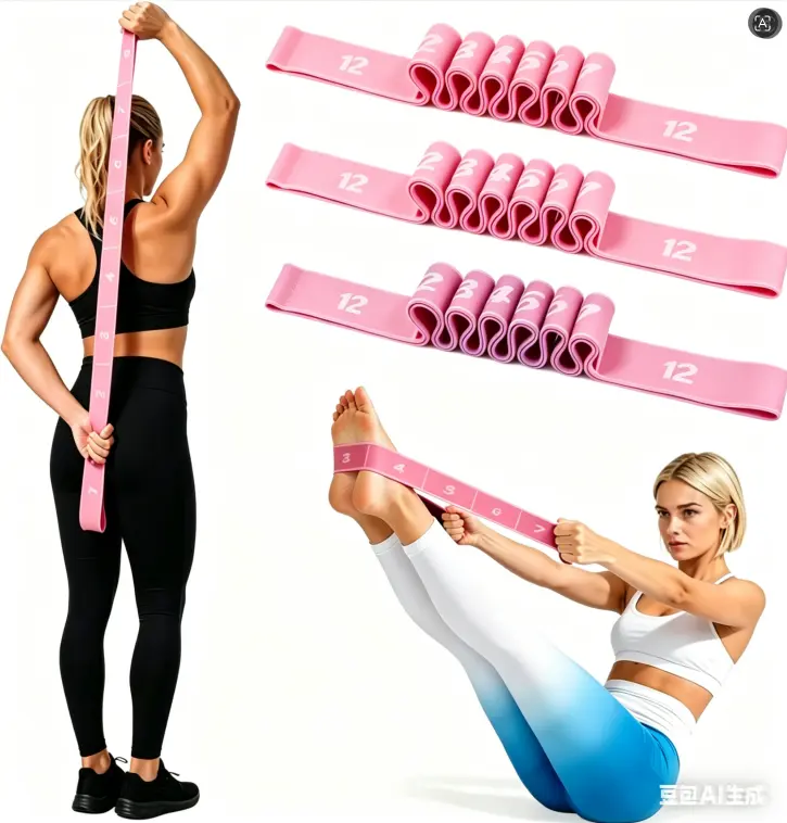 Yoga stretching band - Premium Posture Corrector & Back Opening Tool: Multi-functional Elastic Strap for Body Sculpting, Toned Shoulders & Neck Relief. Professional Flexibility Trainer for Dance, Gymnastics & Daily Routine., Portable Exercise Bands, Stret
