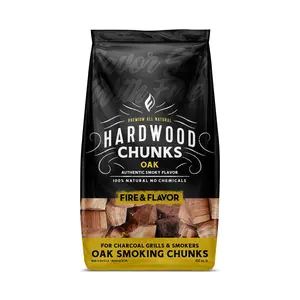 Fire & Flavor 4lb Bag Premium Natural Smoking Oak Wood Chunks