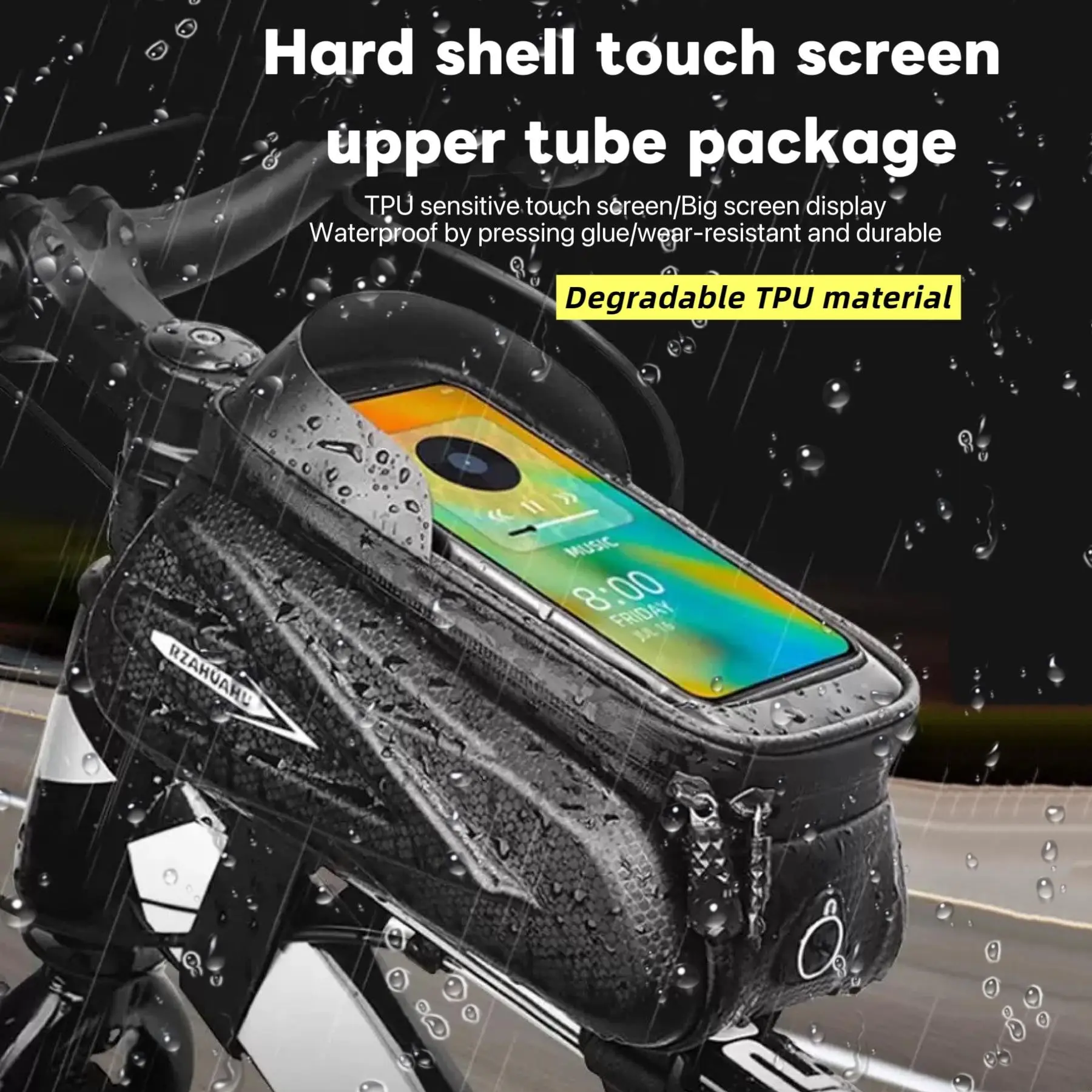 Bicycle Front Rack Bag, Bike Bag, Waterproof Phone Storage Pouch, Touchscreen Compatible, Large Capacity, Stable Mount, Outdoor Cycling Accessories, Bike Accessory